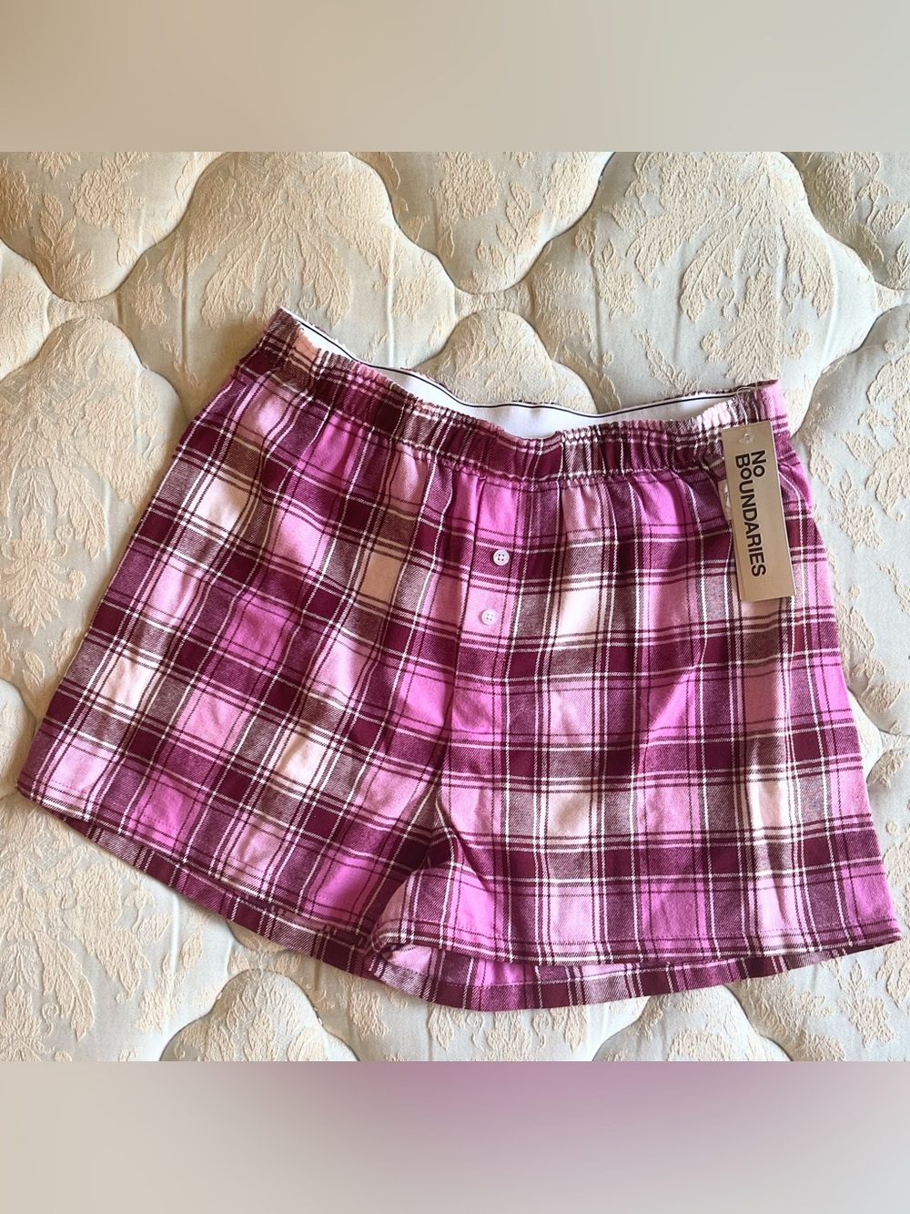 Pink Plaid Women's Lounge Shorts for Women